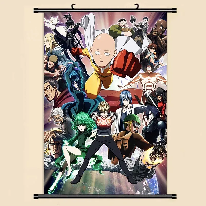 Аниме Манга ONE PUNCH MAN Настенная картина прокрутки 40x60 обои наклейки постер 001|wall