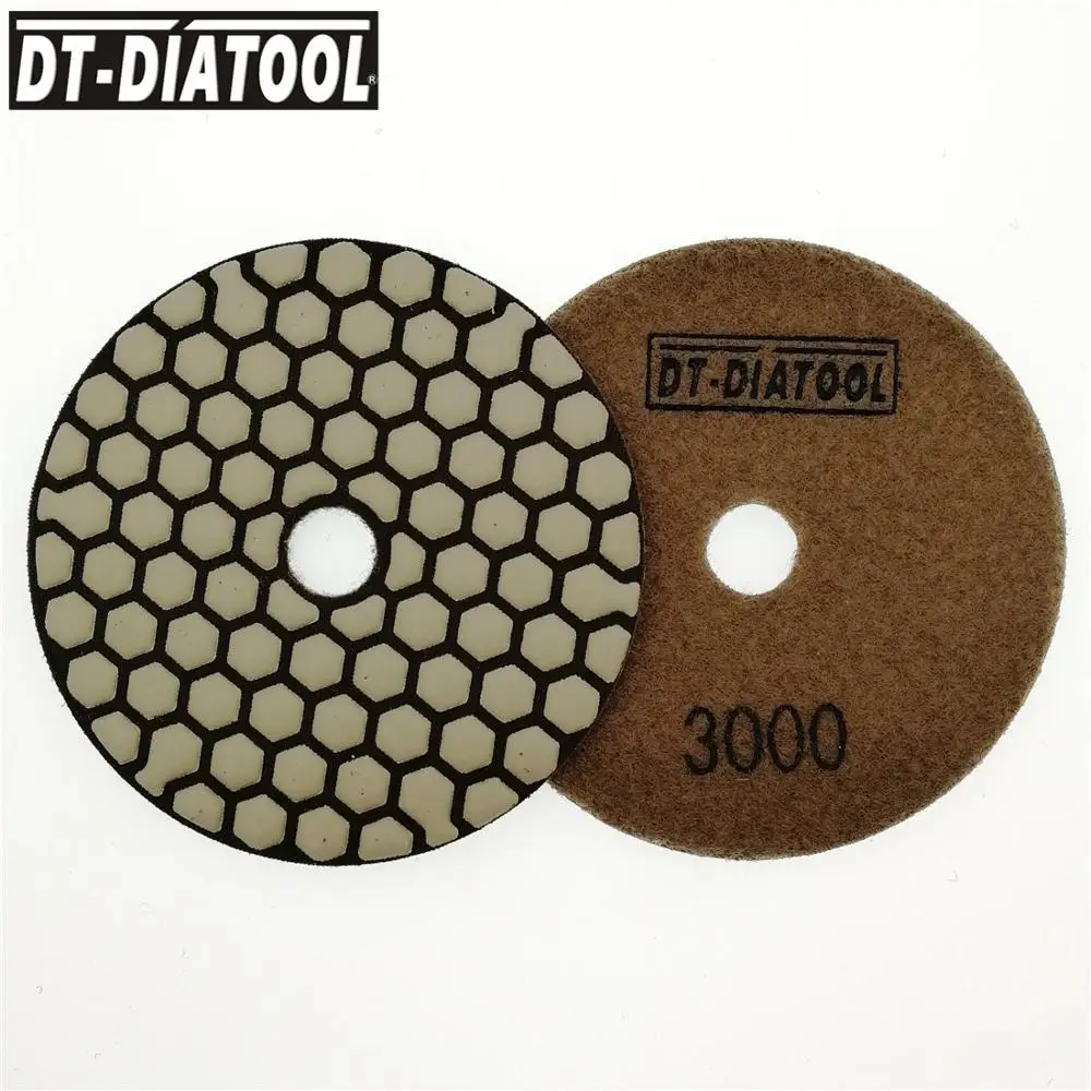 DT DIATOOL 7 шт. 4 дюймовый полимерный алмазный шлифовальный диск #3000 для полировки
