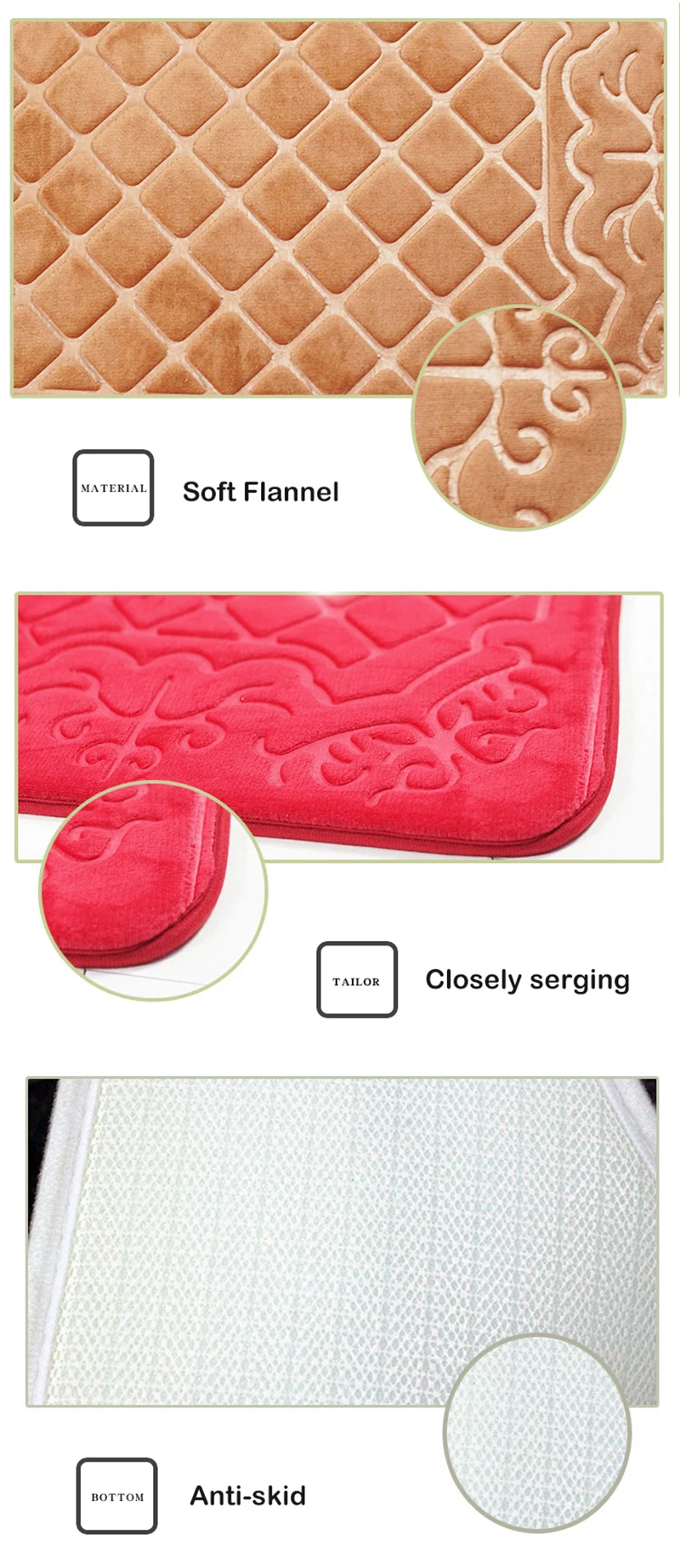 Zeegle 2 шт./компл. Ванная комната коврики для ванной комнаты Набор Non-slip Ванная комната коврики губка водопоглощение Ванная комната ковролин U Форма для туалета