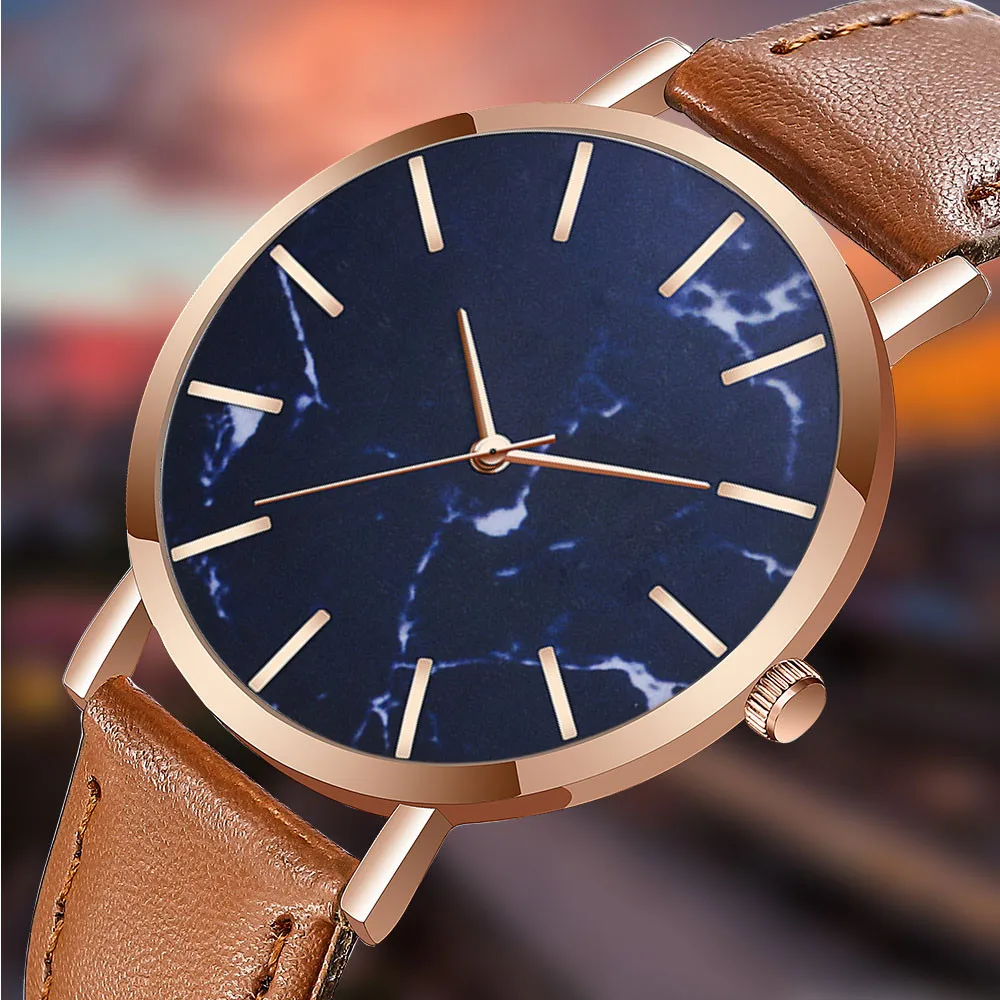 Мужские коричневые кожаные кварцевые наручные часы Reloj de hombre W|Кварцевые мужские