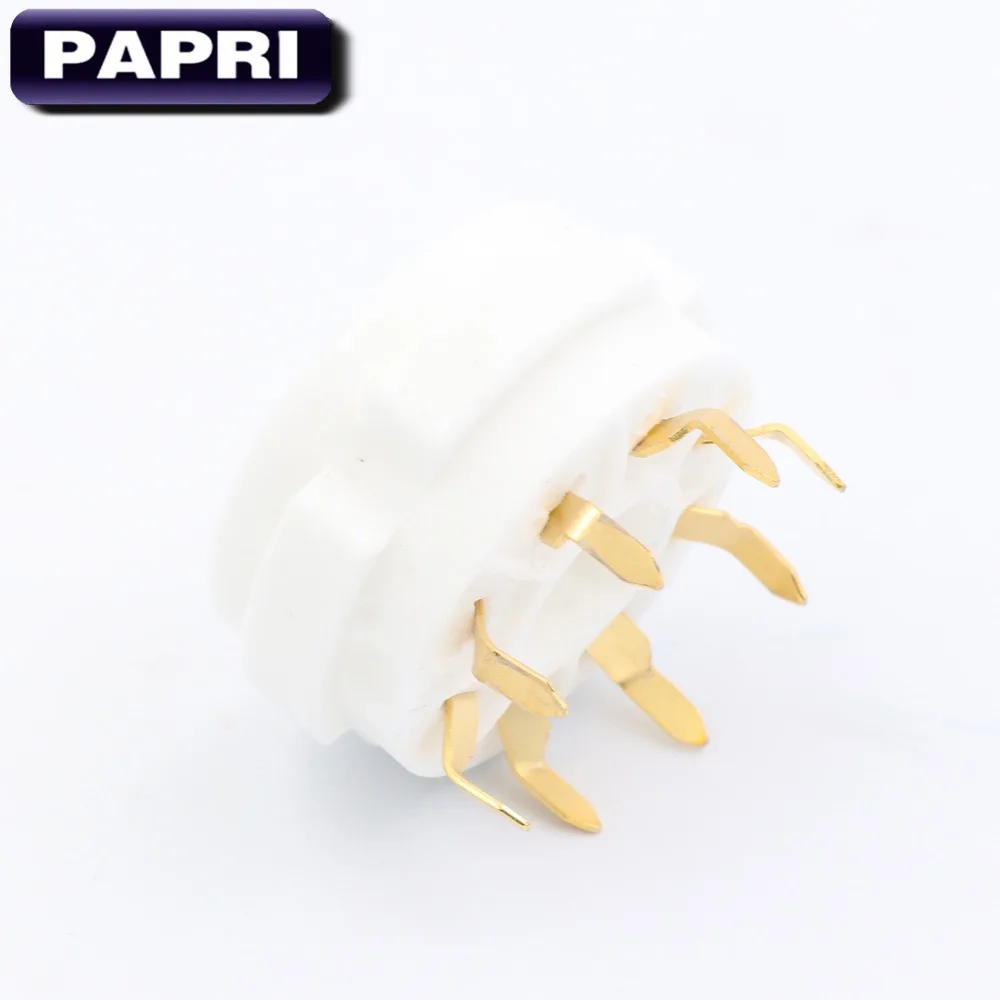 PAPRI 10 шт. керамический K8A позолоченный 8-контактный разъем для вакуумной трубки печатного монтажа Золотой восьмеричный клапан база для KT88 EL34 274B 6SN7 6SL7 6V6 и т. Д
