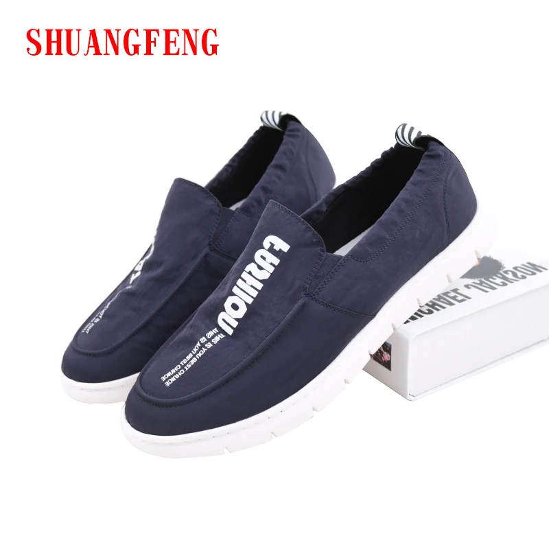 SHUANGFENG 2018 новые летние Для мужчин повседневная обувь белой каймой Туфли без