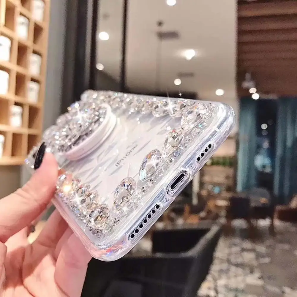 Блестящий Прозрачный чехол Marchcover со стразами для iPhone 11 Pro XS MAX XR X 8 7 6S 6 Plus SE 5s 5
