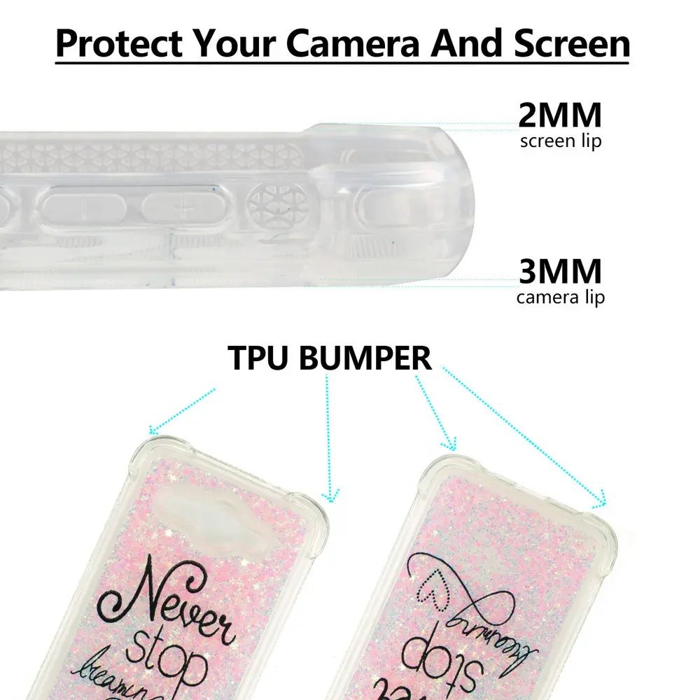 Glitter Stars Cover for Huawei Y3 2017 CRO L22 U00 Dynamic Liquid Debris Quicksand Back Case Y 3 CRO-L22 |