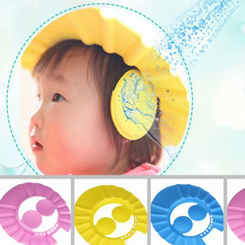 

wholesale Adjustable Baby Kids Shampoo Bath Bathing Shower Cap Hat Wash Hair Shield with ear