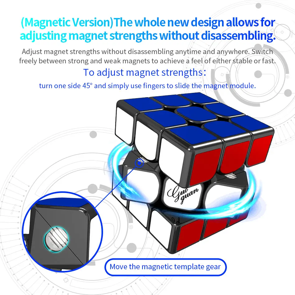 

MoYu GuoGuan YueXiao EDM 3x3x3 Magic Magnetic Cube Professional YueXiao E Magnets Speed Cubse 3x3 Puzzle Cube Moyus Gift