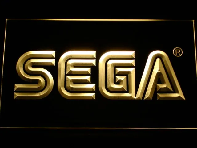 E054 sega светодиодный неоновая вывеска с включения/выключения 20+ Цвета 5 размеров на выбор