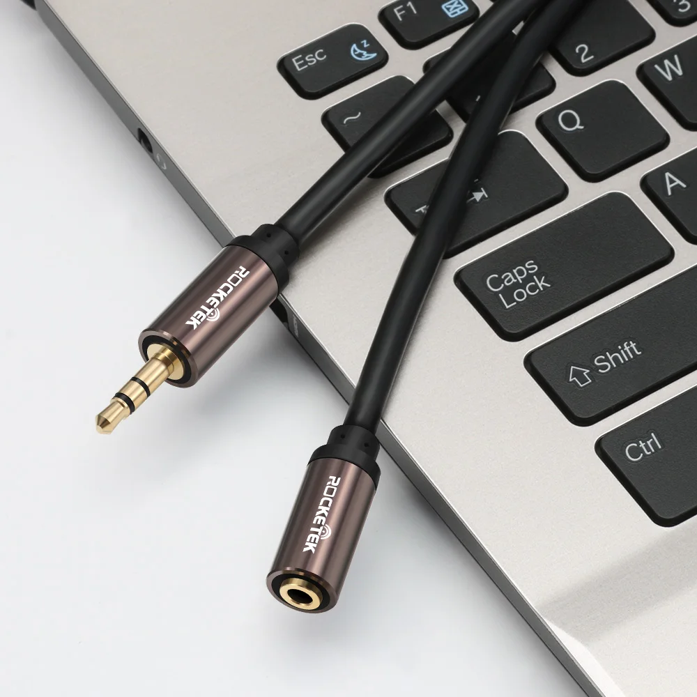 Кабель удлинитель для наушников Rocketek Jack 3 5 мм с разъемом Папа мама кабель Aux 1 м 2