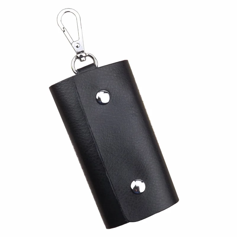 

Genuine Leather Keychain Men Women Key Holder Organizer Pouch Cow Split Car Bag Wallet Housekeeper Keys Case Mini Card Purse