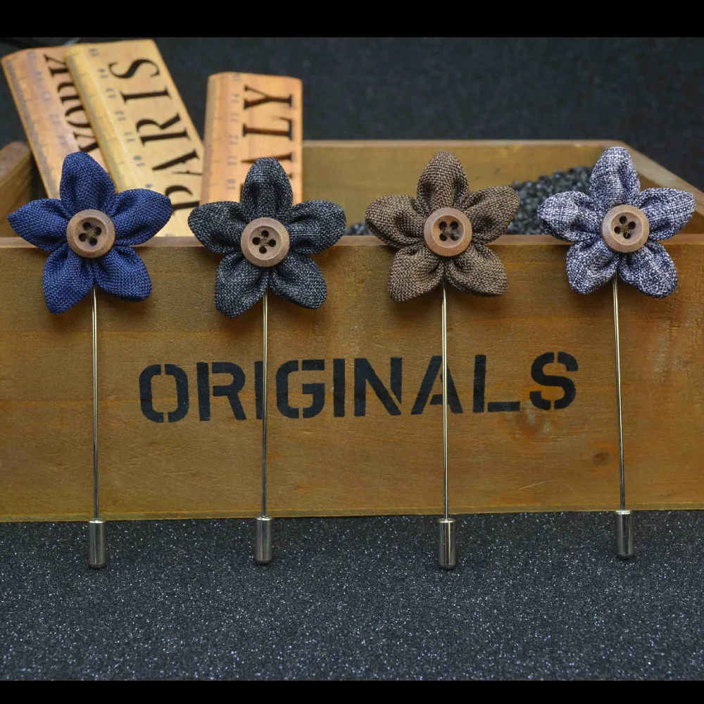 Mdiger букет с цветами нагрудные штырьки для мужчин кнопка костюма Броши из ткани