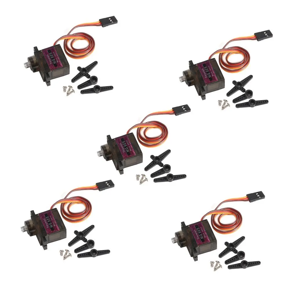 Цифровой мини сервопривод Keywish 5 x MG90S металлический микро сервомотор 450 9G для