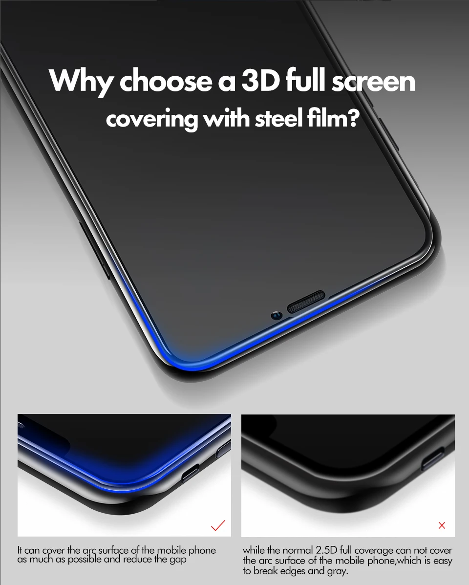 3D Закаленное стекло-экран протектор для iPhone x xs xr xs max изогнутая поверхность стекло Защита iPhone x xs xr xs max полное покрытие
