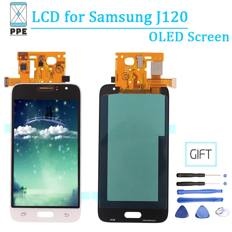 AAA OLED для samsung J1 2016 Galaxy J120 J120F J120H/DS J120M Экран ЖК Дисплей Touch Панель сборки 4 5 &quotСтекло