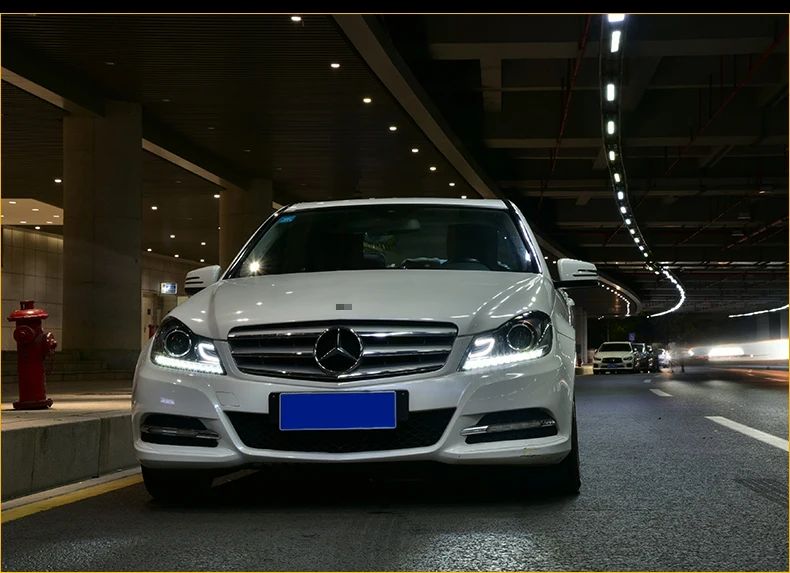Автомобильный Стильный чехол для Mercedes-Benz W204 C200 светодиодный налобный фонарь 2011 2012 2013 год светодиодный налобный фонарь ксеноновая лампа