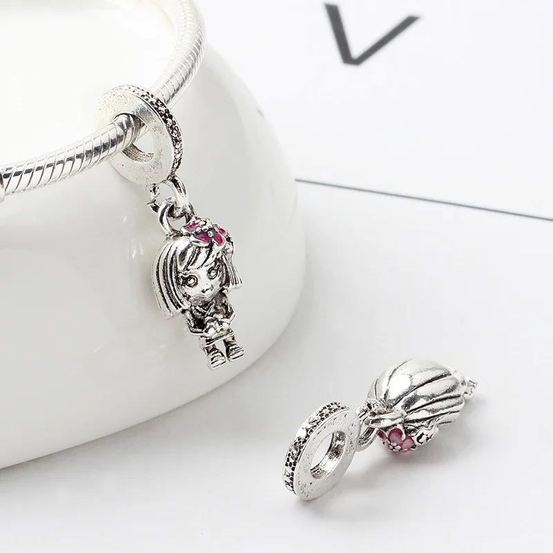 Серебристые цвета happy bull dog бусины кошка подвеска талисманы Fit Pandora Браслеты и браслеты для женщин новые модные украшения DIY berloques