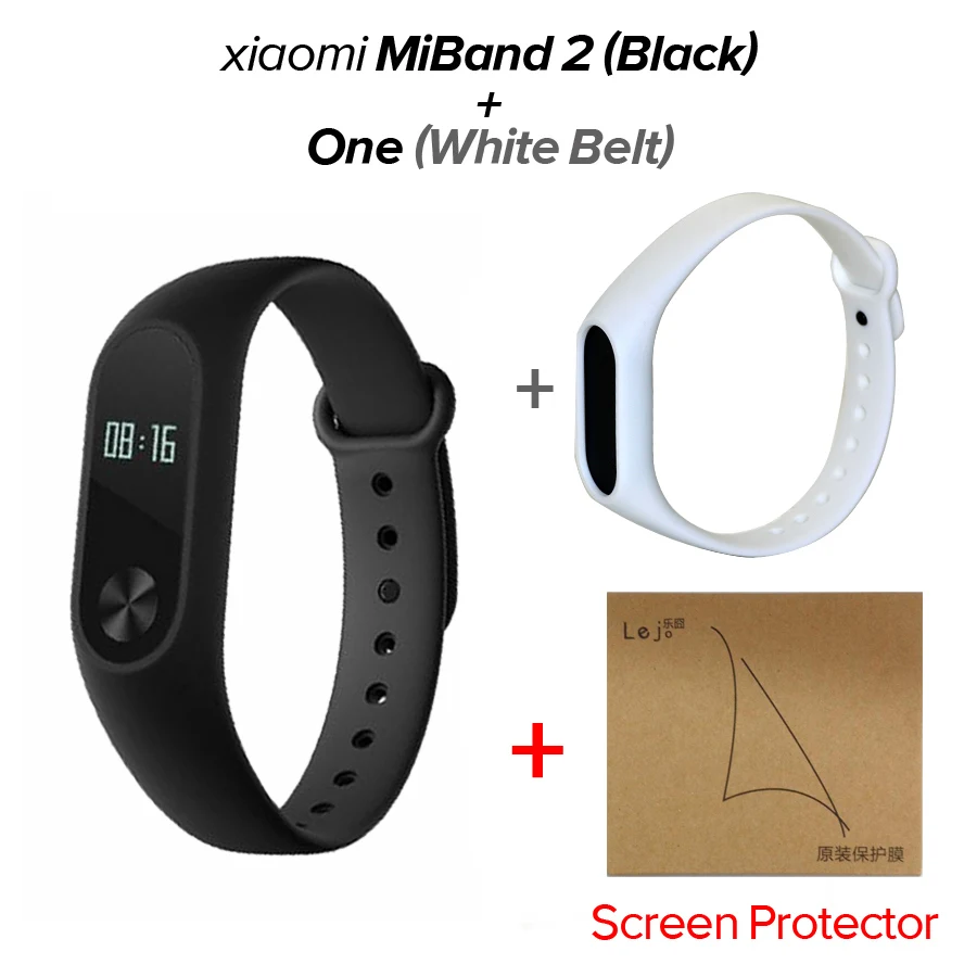 Xiaomi mi Band 2 mi band 2 фитнес-трекер монитор сердечного ритма OLED дисплей тачпад Bluetooth 4,0 для Android IOS - Цвет: White with Film