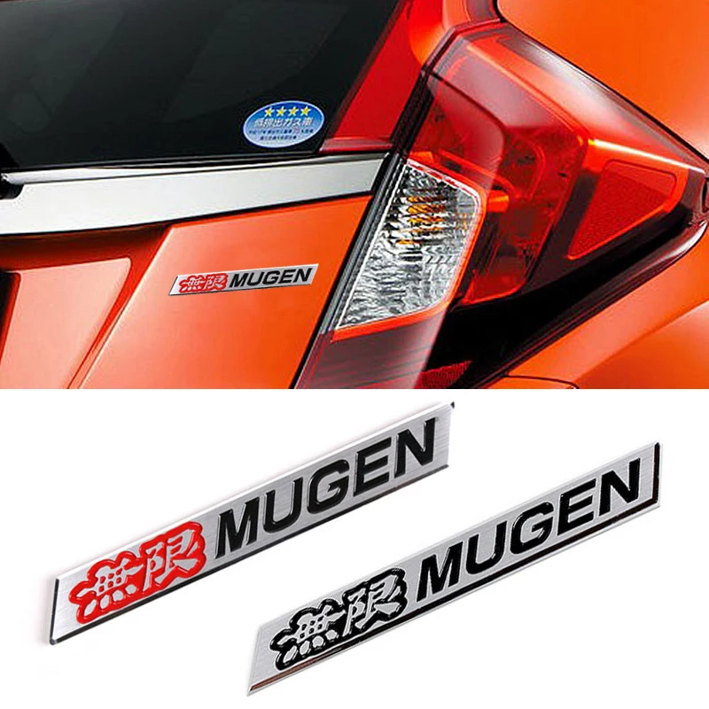 

free shiping 3D Mugen Power Logo Car Sticker Emblem Rear Badge Aluminum Chrome Decal Car Styling For Honda Civic Accord CRV fit