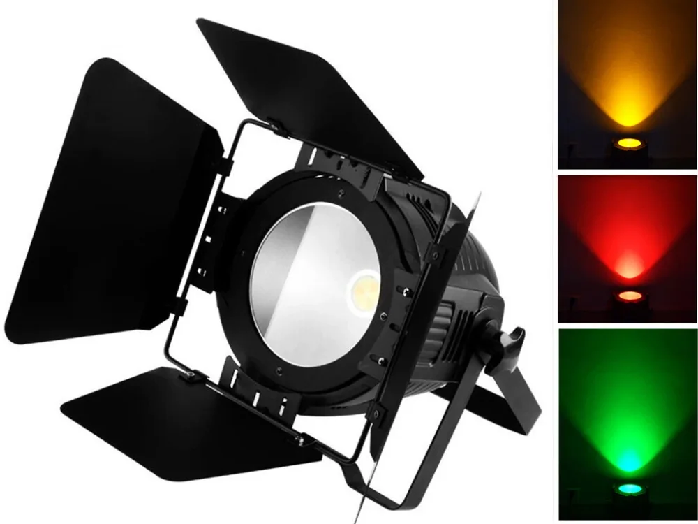 LED Par COB 200 Вт с дверью сарая высокой мощности алюминиевый корпус сценическое