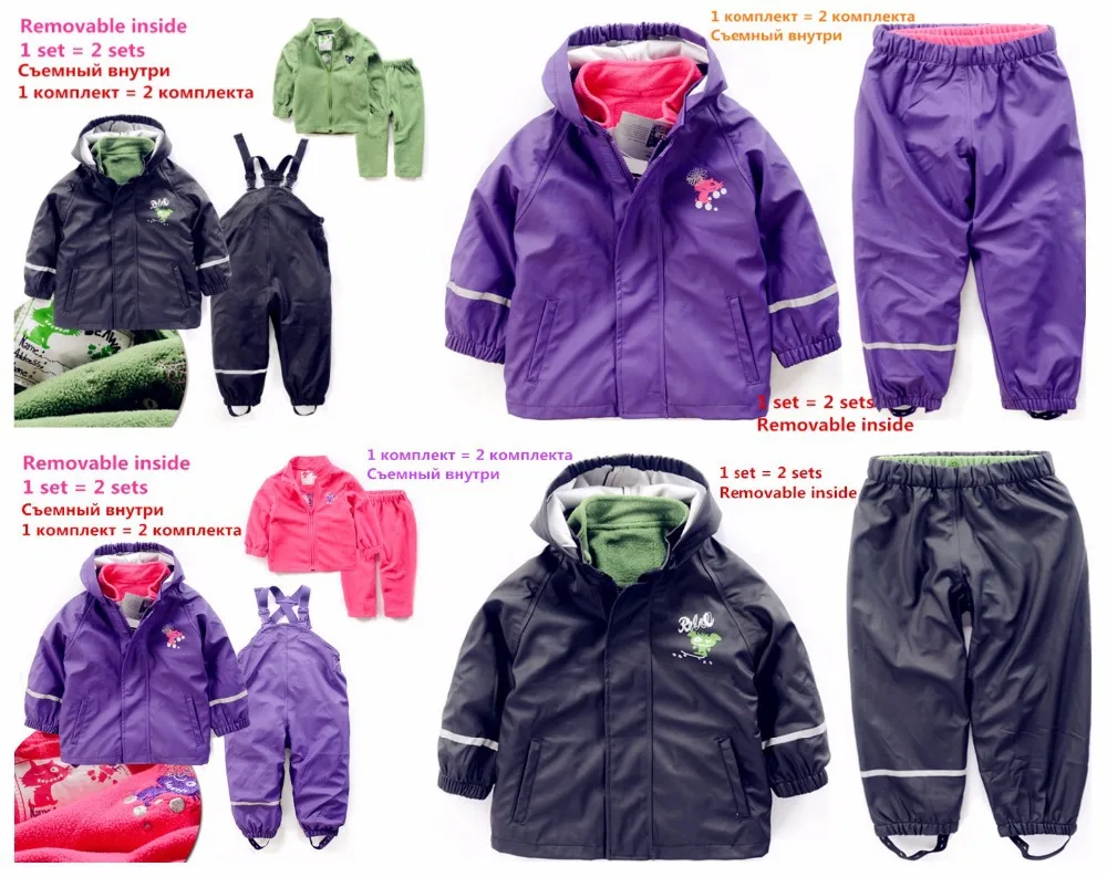 2018 Direct Selling Top Acetate Inner Child Weatherproof Waterproof Suit And Ski Outfits Removable Within Pu Can Be Worn Alone | Детская