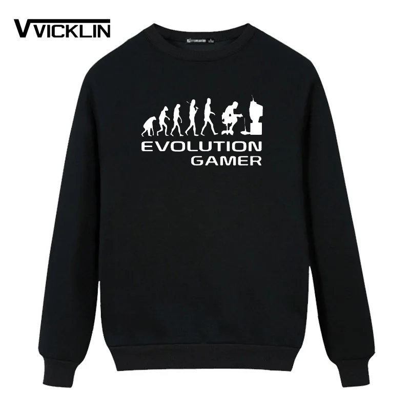 Evolution Of A Gamer PC Geek флисовые толстовки с капюшоном для отдыха круглым вырезом аниме