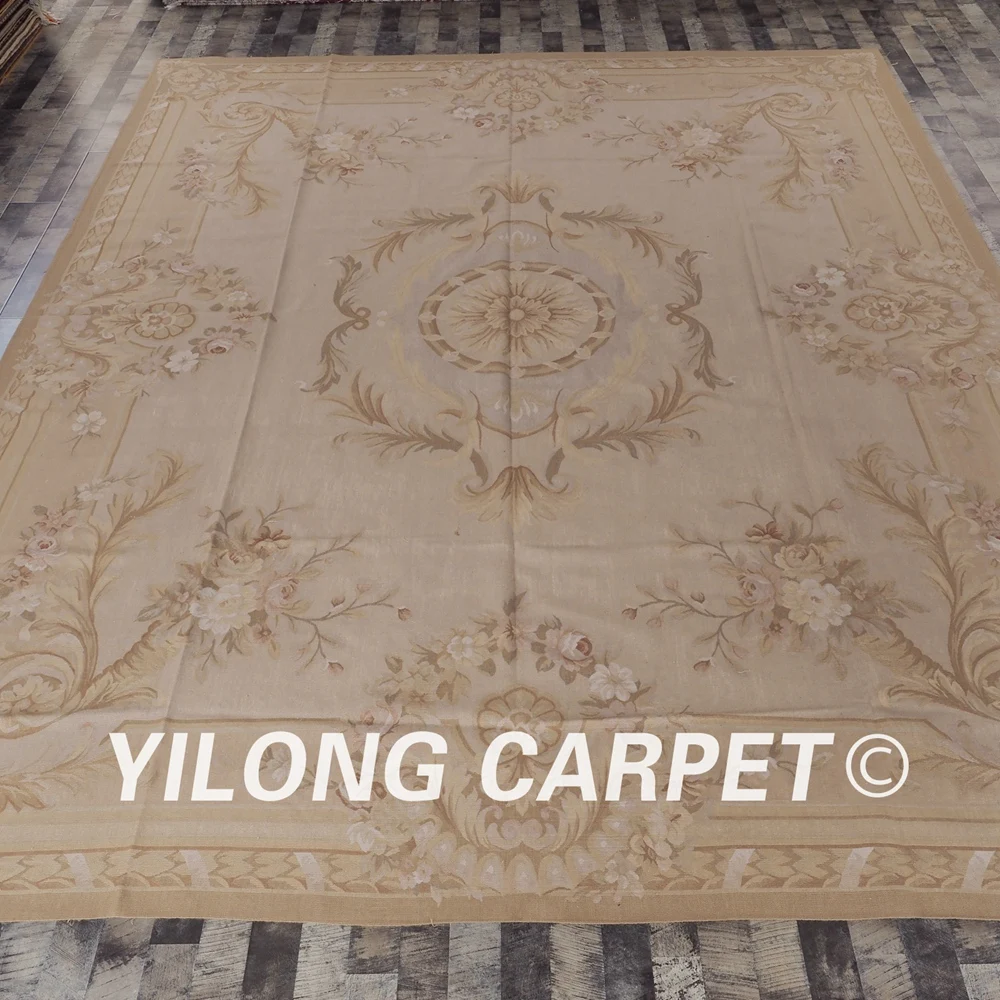 Yilong 11 'x 14' плоский плетеный индивидуальный роскошный новый белый ковер ручной