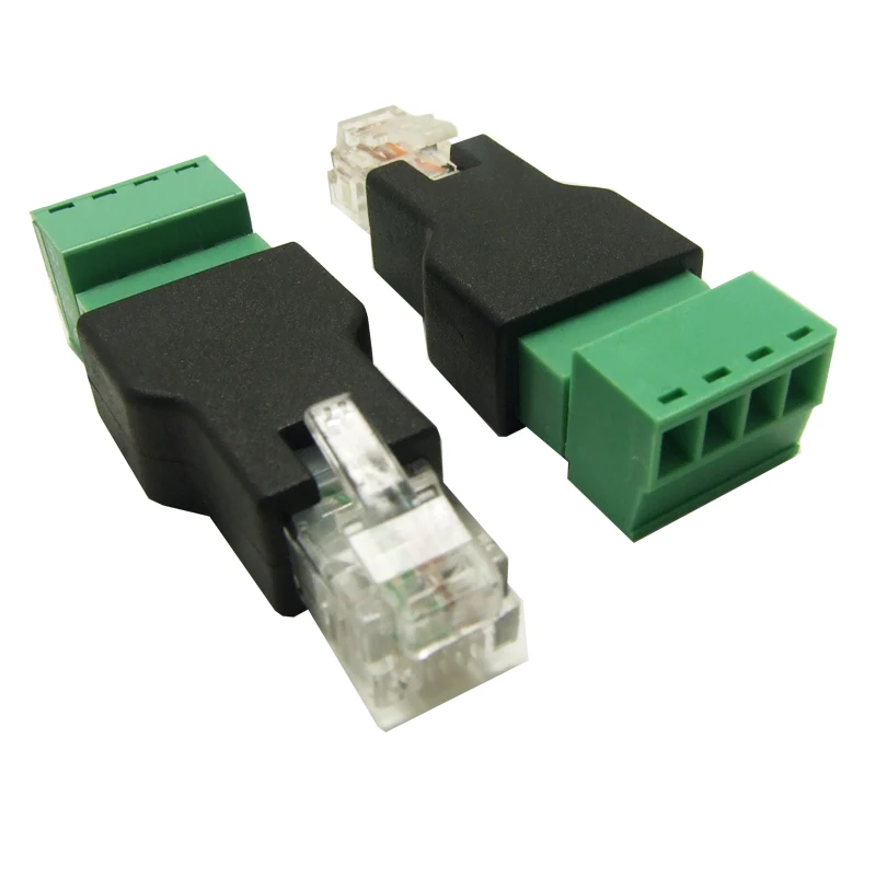 5 шт. RJ11 к винтовой терминальный адаптер штекер 4 Pin разъем Сплиттер для CCTV DVR