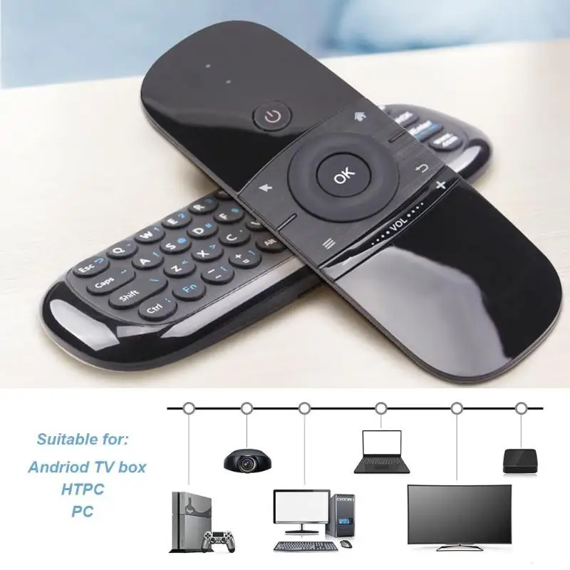 W1 Fly Air mouse для Android tv Box клавиатура мышь беспроводная 2,4G двухсторонняя перезаряжаемая Мини ИК пульт дистанционного управления высокое качество