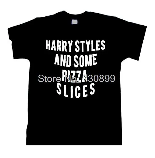Футболка с надписью Harry Styles и ломтиками пиццы Tumblr One Direction 1D унисекс для мужчин