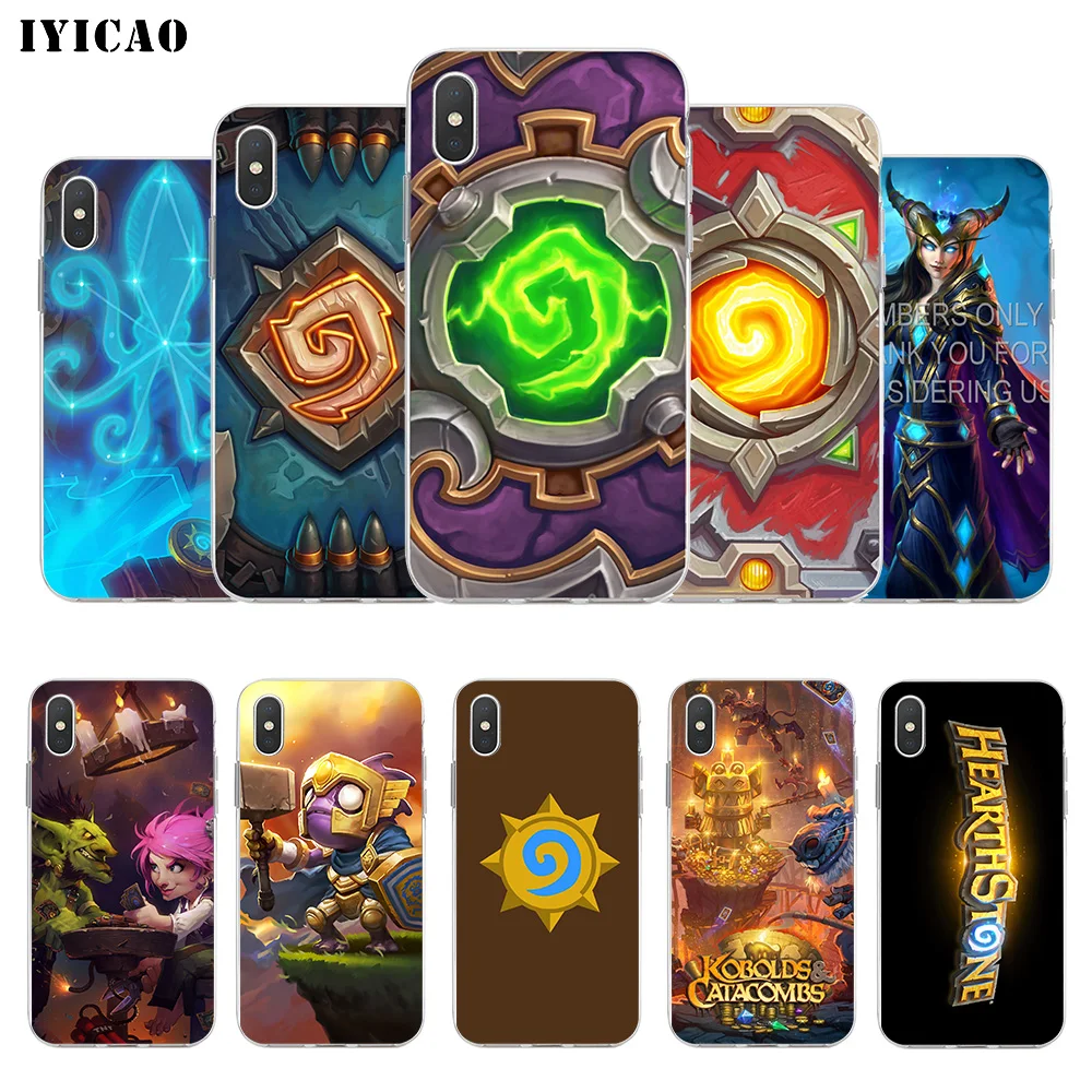 IYICAO HearthStone игровой Мягкий силиконовый чехол для телефона iPhone X XR XS MAX 6 6s 7 8 Plus 5 5S SE TPU