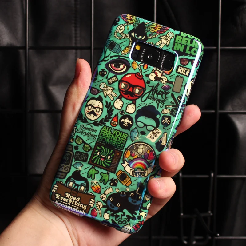 Зеленые Смешные doodle мультфильм чехол для samsung galaxy s10 плюс s10 s10 lite S8 плюс S9 плюс Чехол