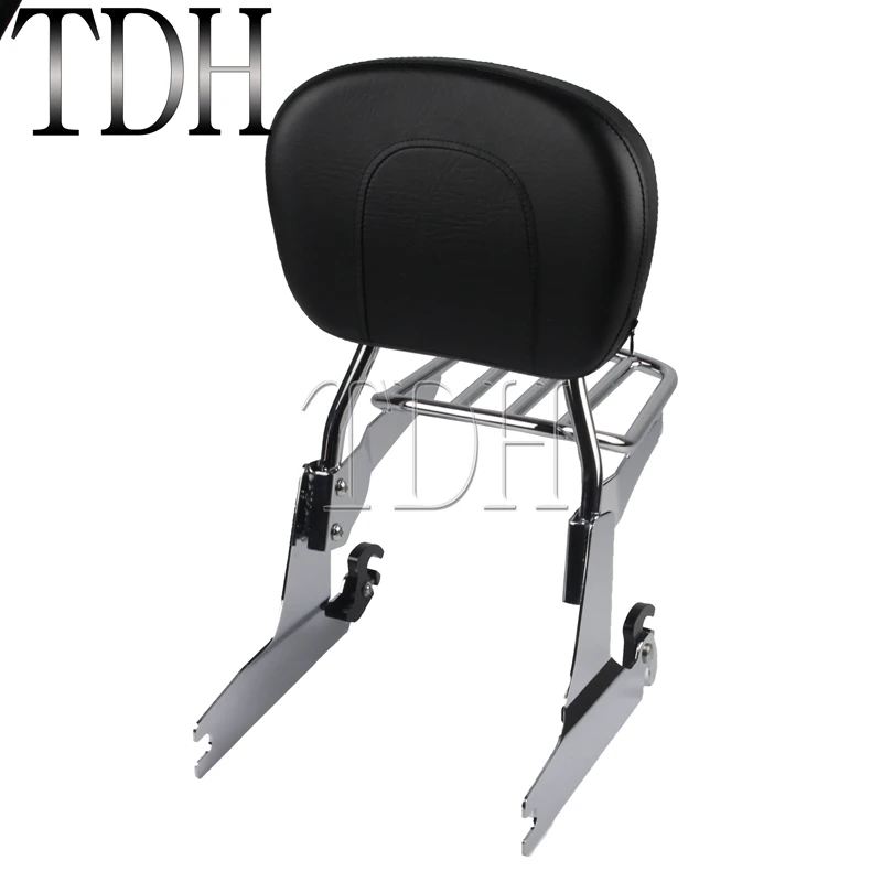 Motorcycle Chrome Sissy Bar Backrest Luggage Rack Detachable Holder For Harley Dyna Models 2002-Later | Автомобили и мотоциклы