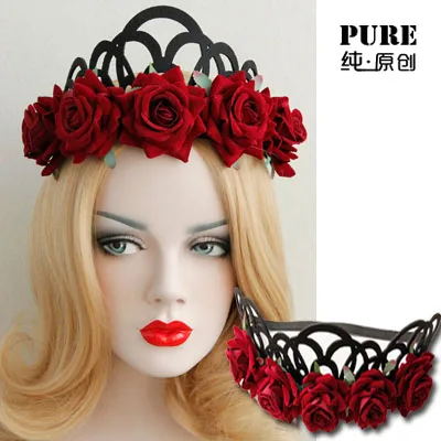 Европейская мода винтажная Королевская роза гирлянда ручная работа для девочек