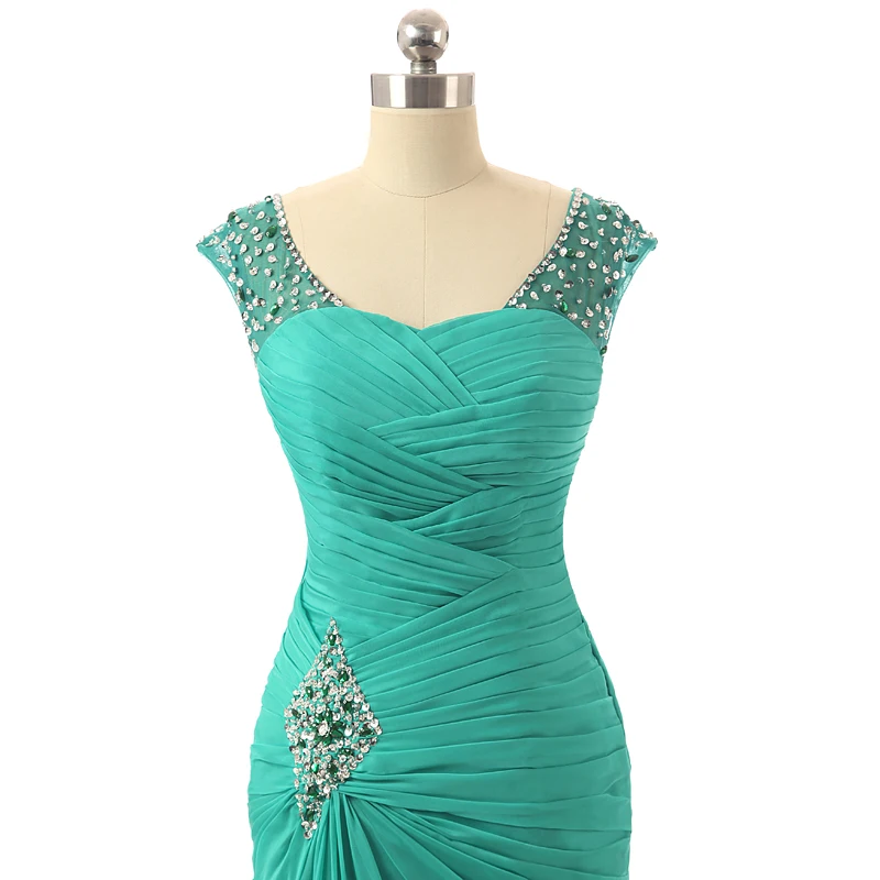 Solovedress элегантное недорогое зеленое длинное вечернее платье 2019 с бусинами для