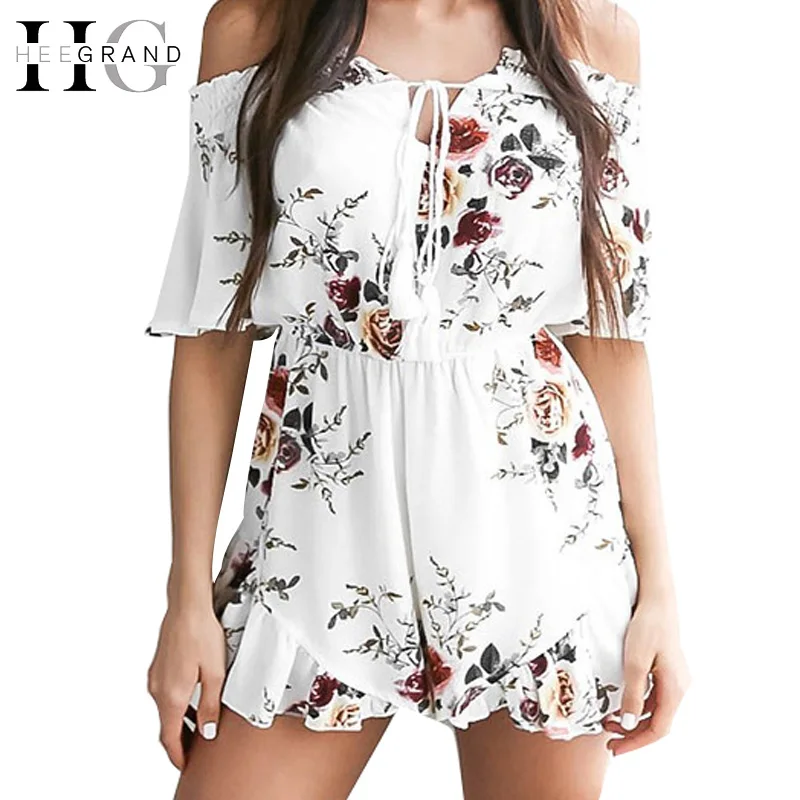 HEE GRAND 2018 летняя с цветочным принтом Летняя Сексуальная сланцевая шея комбинезон