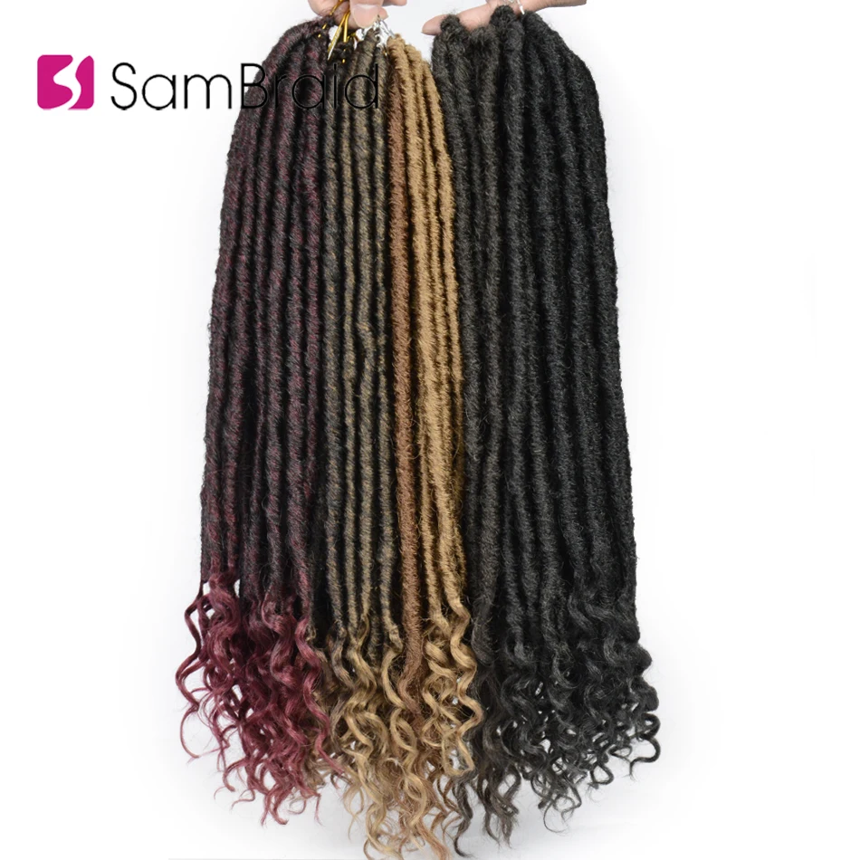 SAMBRAID Goddess Faux locs CURLY вязаные косички накладные волосы синтетические мягкие