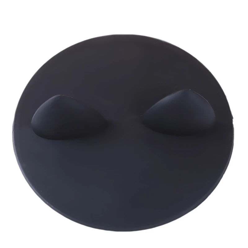 black cat ear Силиконовые чашки с кроличьими ушками крышки милые пылезащитные многоразовые крышки для чашек с защитой от пыли многоразовые уплотнительные крышки для кофейных чашек с защитой от пыли - Цвет: black cat ear