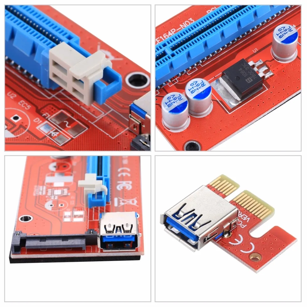 USB 3.0 PCI-E Экспресс 1x до 16x Райзер-карта адаптер 15 Pin SATA Power с USB-кабелем | Компьютеры и