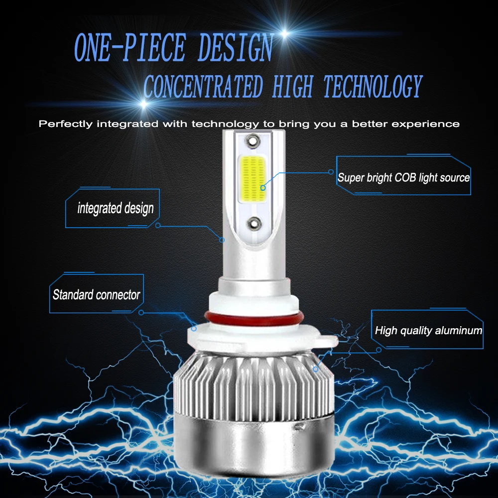 2 шт. светодиодная мини Фара C6 MAX H4 H1 H7 H8/H9/H11 9005 H4/9003 72 Вт 8000 лм 6000 К для