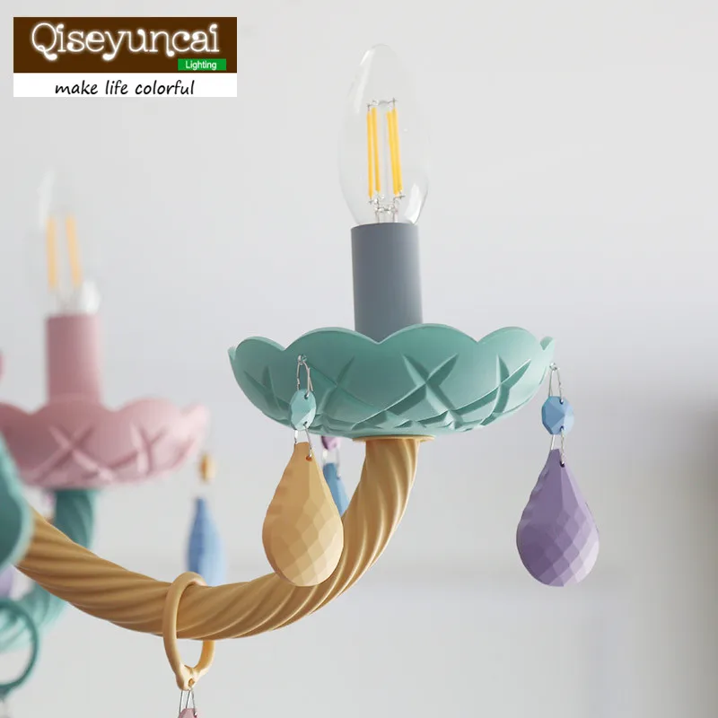Qiseyuncai Американский macaron цвет подходящая детская комната кристалл потолочный