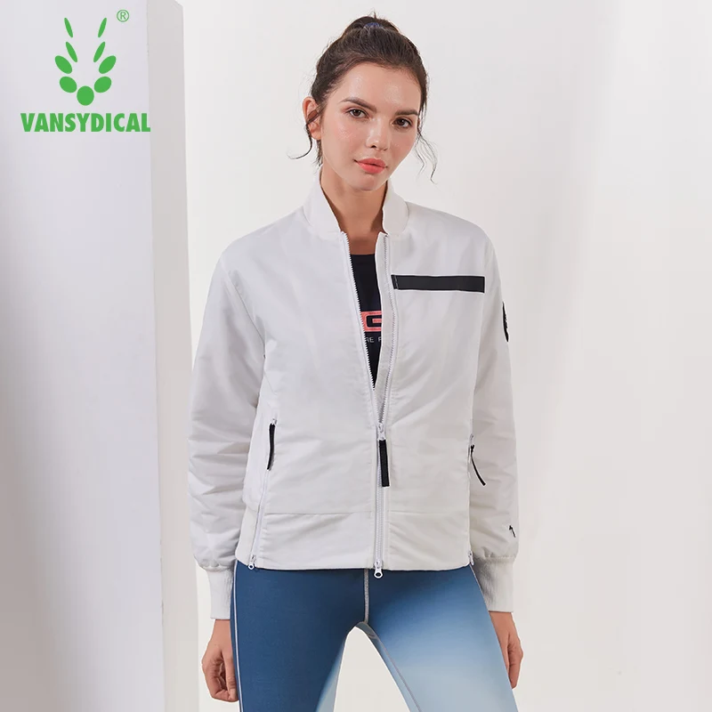 Женская спортивная куртка Vansydical ветрозащитная на молнии для тренировок открытом