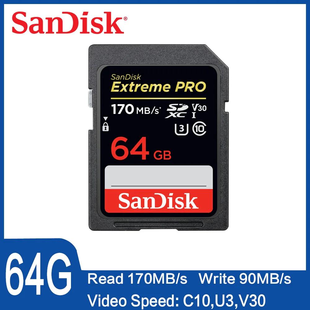 Двойной Флеш-накопитель SanDisk Extreme PRO SD карта 32 ГБ 64 оперативной памяти 16 Гб
