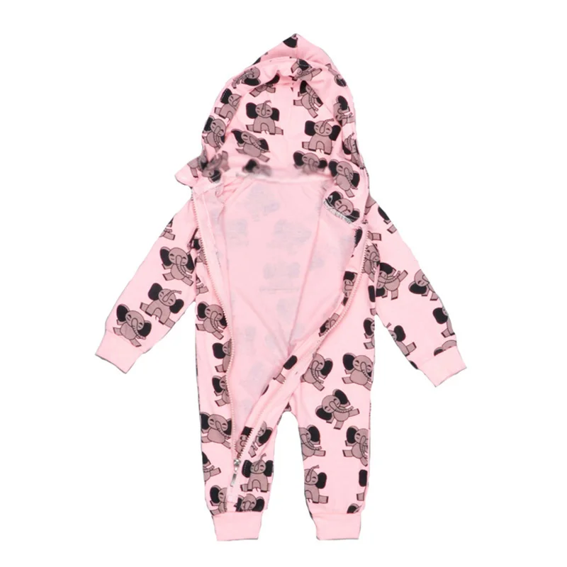 2017 зимний детский комбинезон KIKIKIDS для девочек с капюшоном и Рисунком Слона из