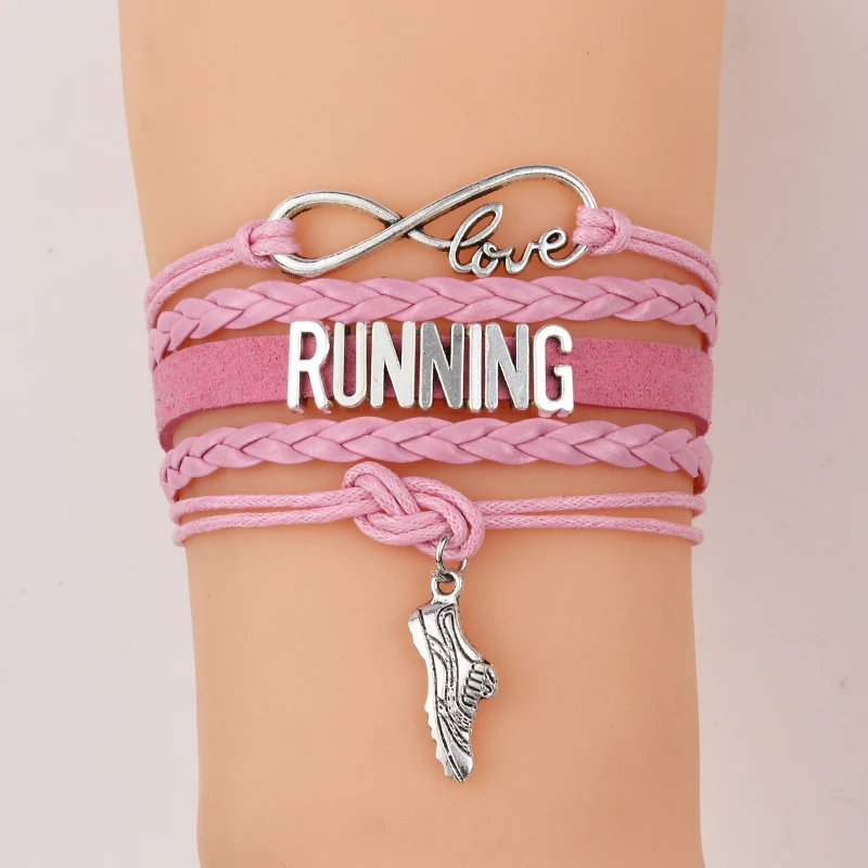 Прямая поставка спортивный браслет Infinity Love для бега и браслеты радужные цвета
