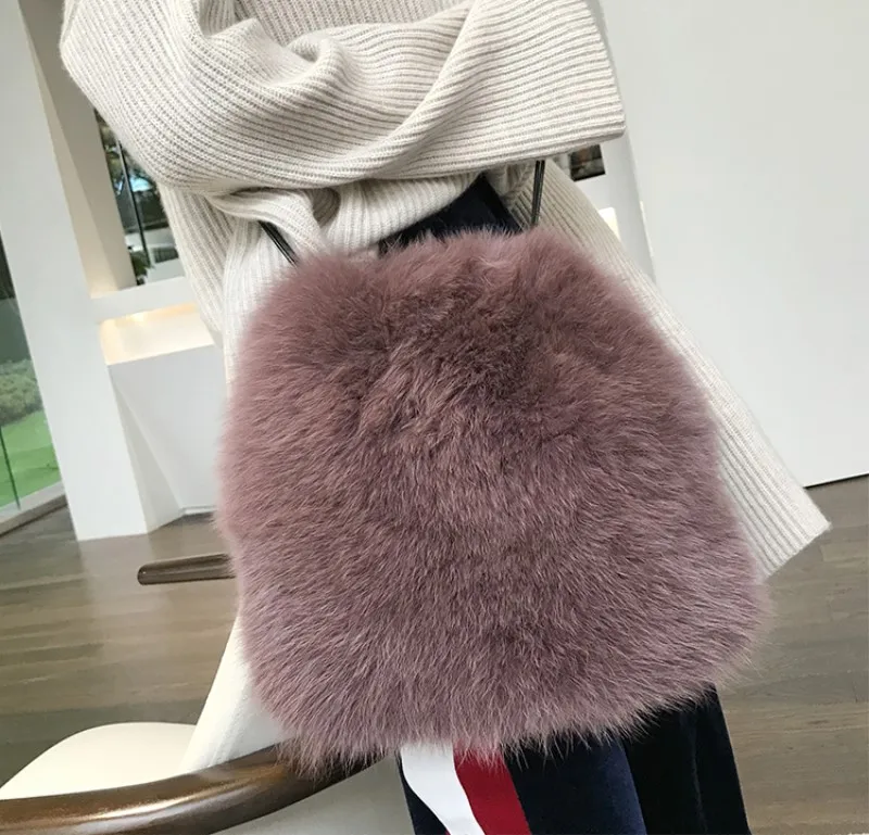 

2021 Winter Soft Faux Fur Bag Small Fashion Women Fur Tote Bag Warm Plush Handbag Ladies Crossbody Shoulder Bag Luxury Messenger