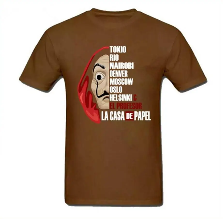 2019 модная футболка на заказ для грабителей ТВ сериала Bella Hello Мужская с коротким