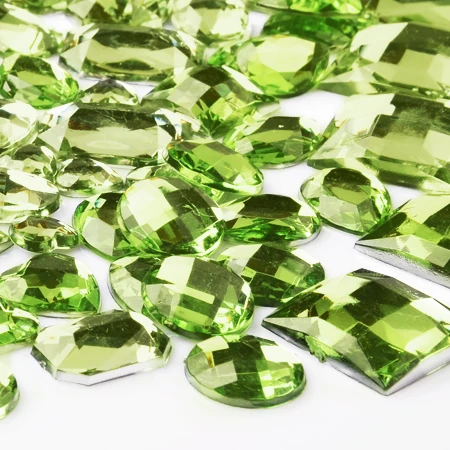 Смешанные размеры формы 100 шт./лот плоские задние Стразы перидот зеленый