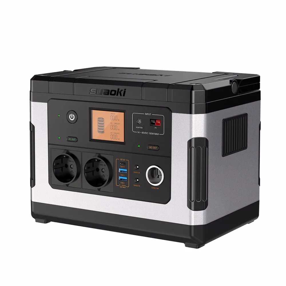 Suaoki G500 500Wh 300 Вт AC/DC 12 В портативная электростанция портативный Перезаряжаемый солнечный генератор для автомобиля Аварийный кемпинг на открытом воздухе