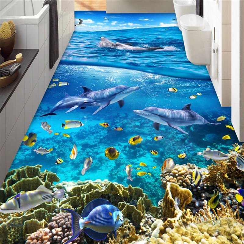 Обои для студийной фотосъемки красивые ПВХ самоклеющиеся обои пола 3d волны