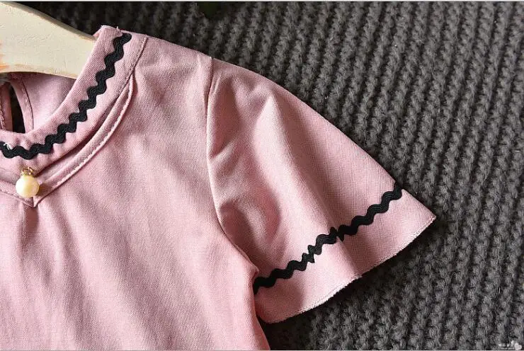 Летняя детская одежда в Корейском стиле футболка с короткими рукавами +