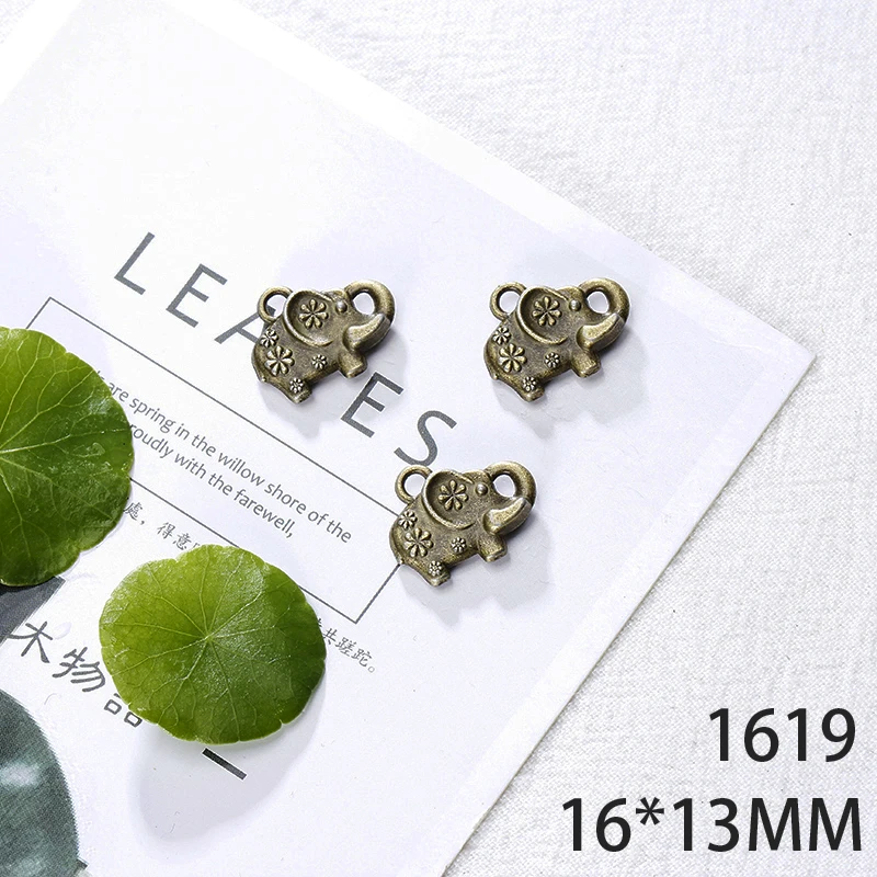 

16*13mm 10pcs Double-Sided Elephant Alloy Pendant For Diy Jewelry Making 2 Colors Antique Silver Antique Bronze No.1619